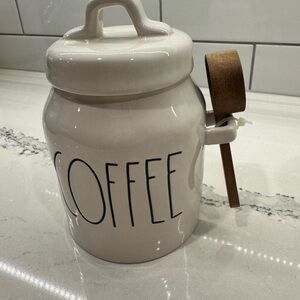 Rae Dunn White and Brown Coffee Canister Set